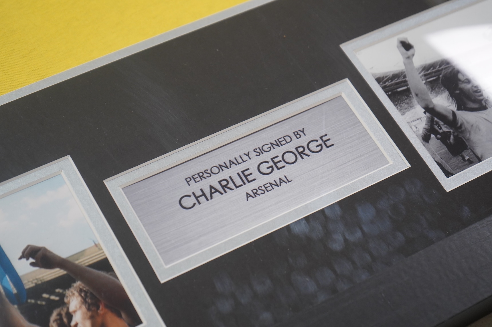 Arsenal Interest, Charlie George, a signed and framed 1971 shirt, with Sporting Memorabilia COA